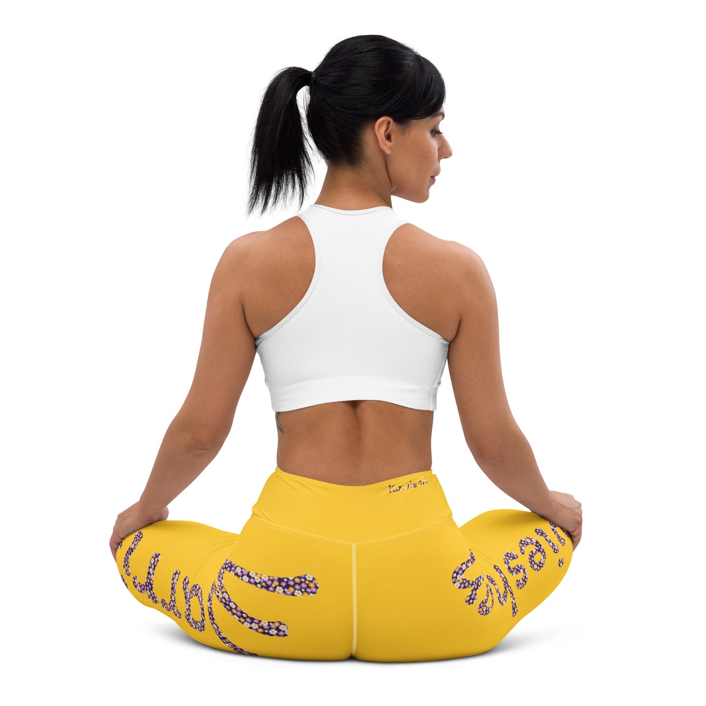 Kawieshan Warriors Golden and Purple Flower Mirage Yoga Leggings