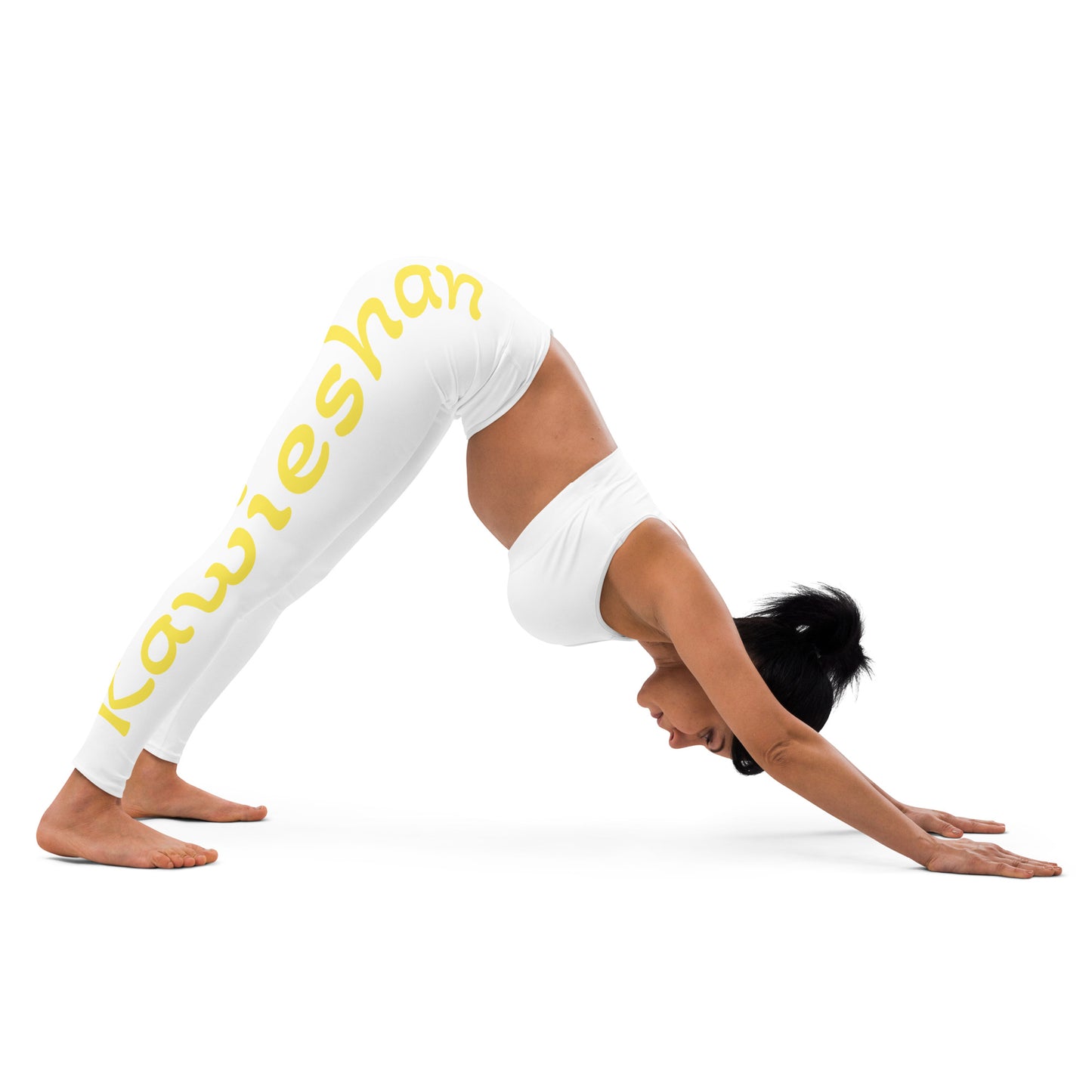 Kawieshan Warriors White and Yellow Yoga Leggings