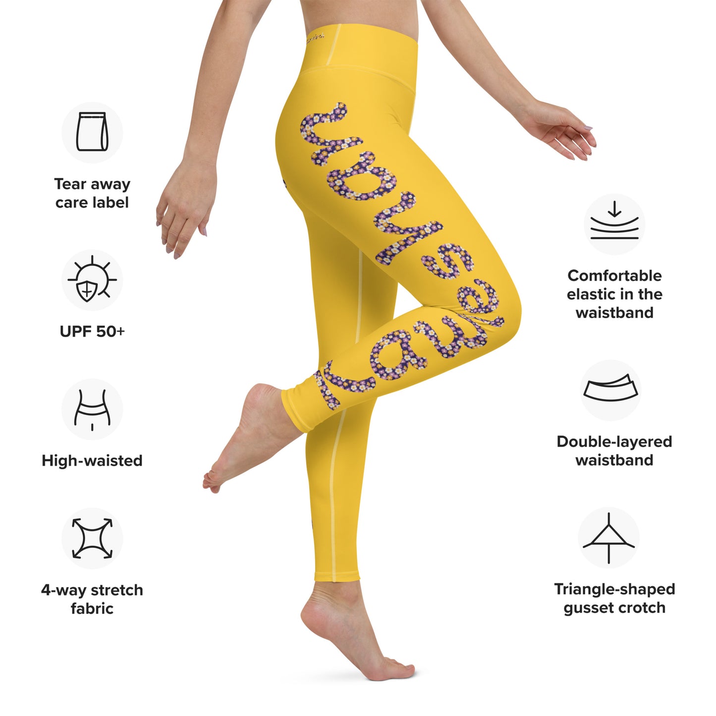 Kawieshan Warriors Golden and Purple Flower Mirage Yoga Leggings