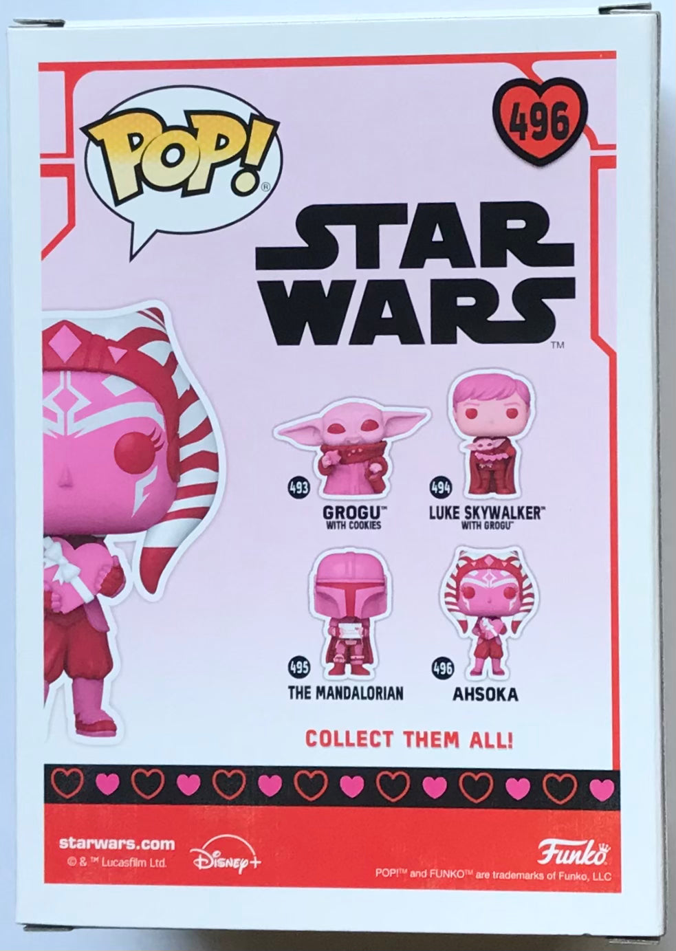 Star Wars Valentines Ahsoka Tano Pop! Vinyl Figure #496