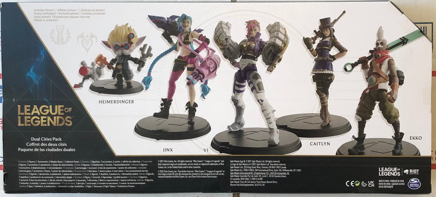 Arcane League of Legends Champion Collection 4” Inch Articulated Figure Dual Cities 5 Pack (Damaged Box)