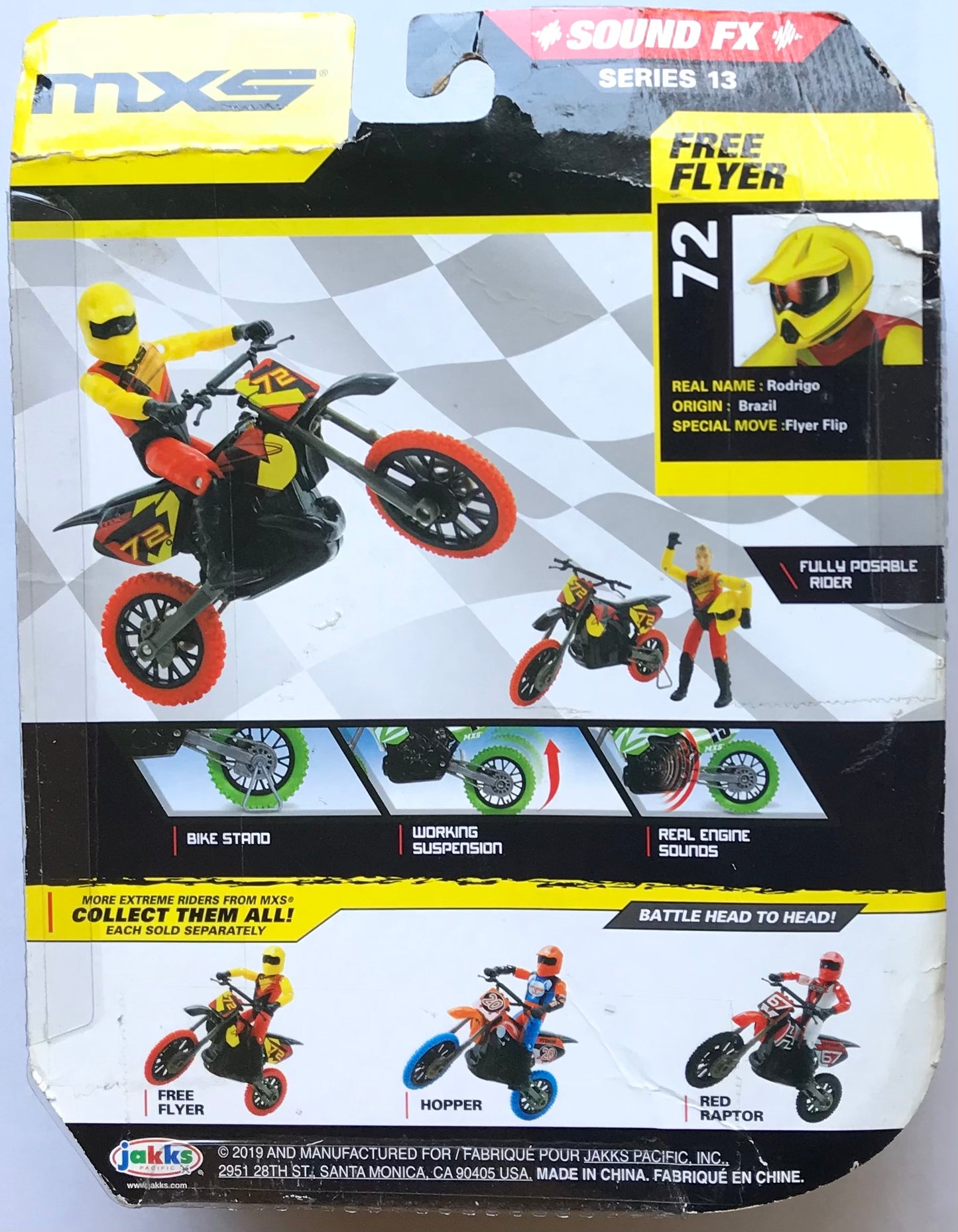 Jakks MXS Moto Extreme Sports Sound FX 72 Rodrigo Free Flyer Action Figure