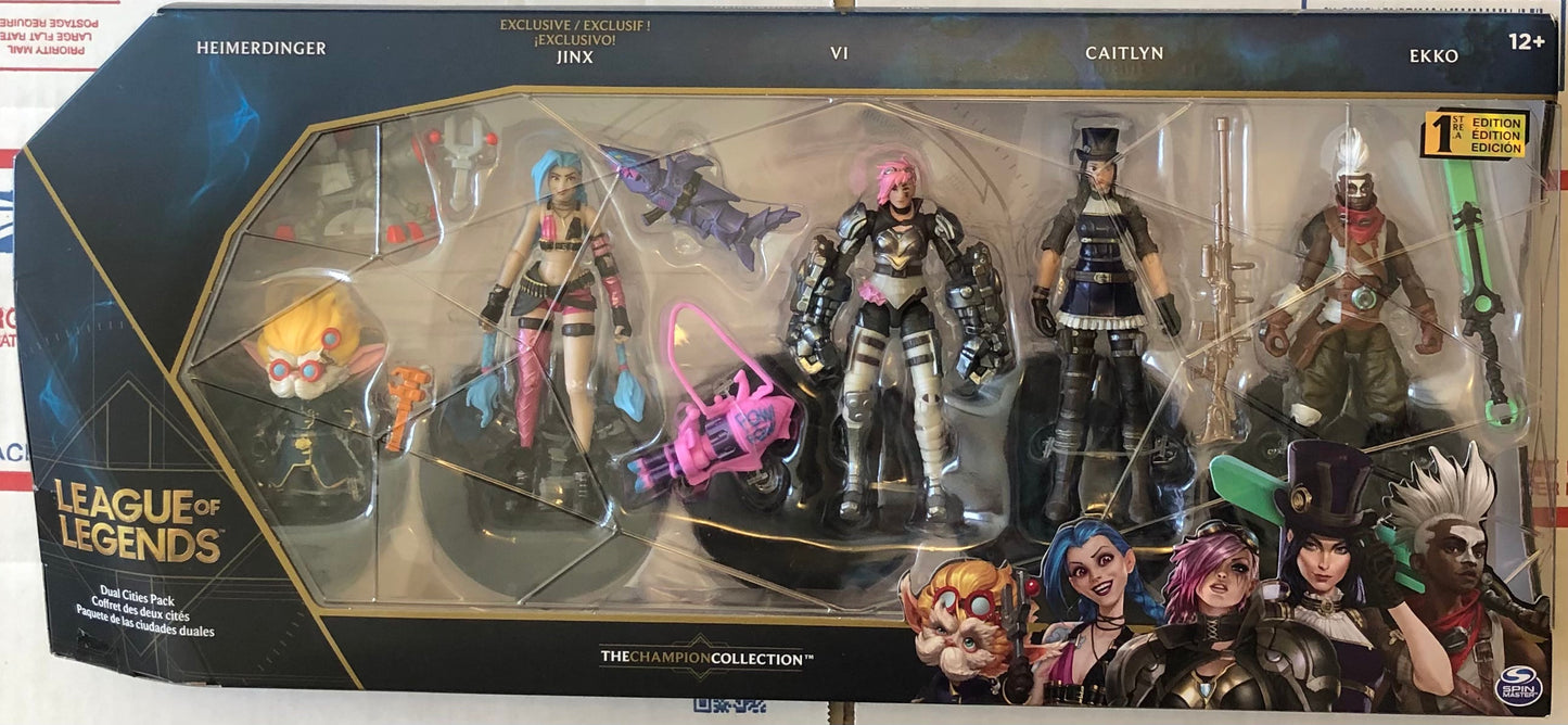 Arcane League of Legends Champion Collection 4” Inch Articulated Figure Dual Cities 5 Pack (Damaged Box)