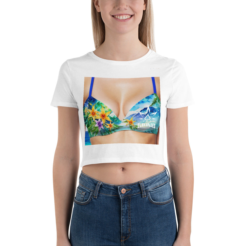 Dank Spades / Kawieshan Warriors Aquatic Women’s Crop Tee Bikini Print