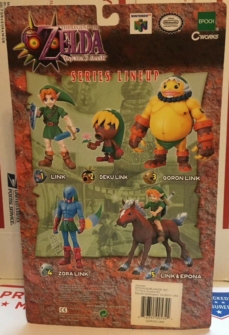 Legend Of Zelda Majora's Mask Goron Link Figure 2001 Epoch Figure NEW