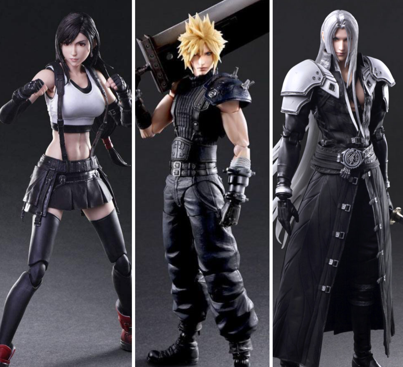 Play Arts Kai BUNDLE/LOT Tifa Lockhart, Cloud Strife, Sephiroth Final Fantasy VII Remake (Backorder)