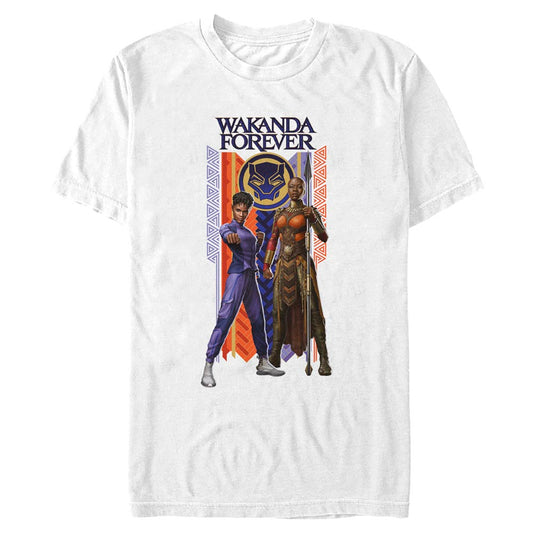 Men's Marvel Black Panther Wakanda Forever Wakanda Forever Duo Banner T-Shirt