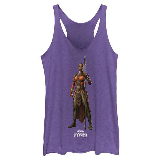 Junior's Marvel Black Panther Wakanda Forever Okoye Blank Tank Top