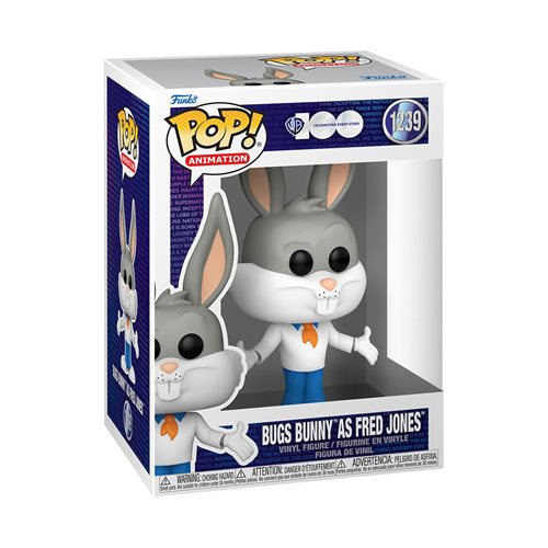 Pop! Warner Bros. 100th Anniversary Looney Tunes X Scooby-Doo Bugs as Fred Jones Vinyl Figure #1239 (Pre-Order)