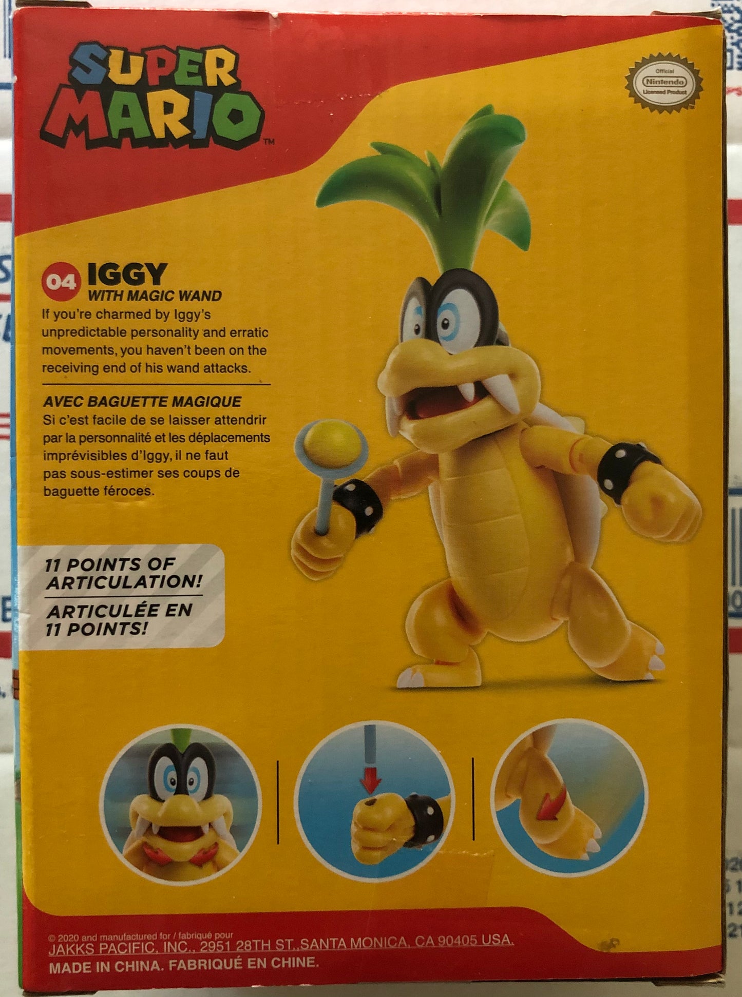 Jakks Super Mario Iggy Koopa Koopaling 4" Inch Articulated Figure