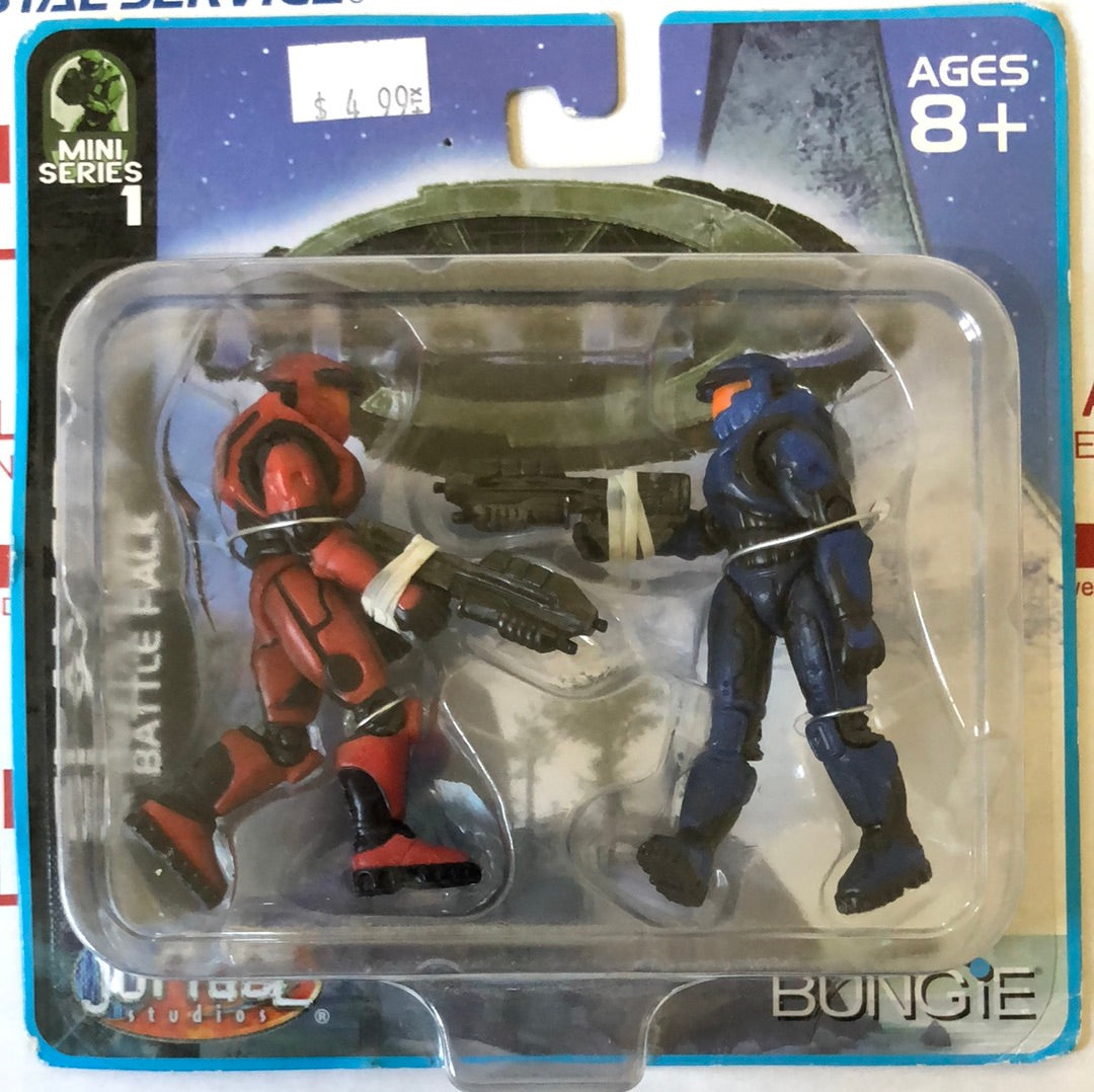 Joyride Studios Halo Mini Series 1 Campaign Battle Pack 2-Pack Red and Blue Action Figure Set