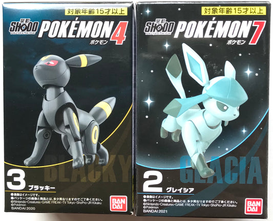 Pokémon Shodo Glaceon and Umbreon Bandai 3" Inch Figure Eevee BUNDLE/LOT