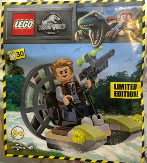 LEGO Jurassic World Owen with Airboat Limited Edition Minifigure Foil Pack Bag Set 122220