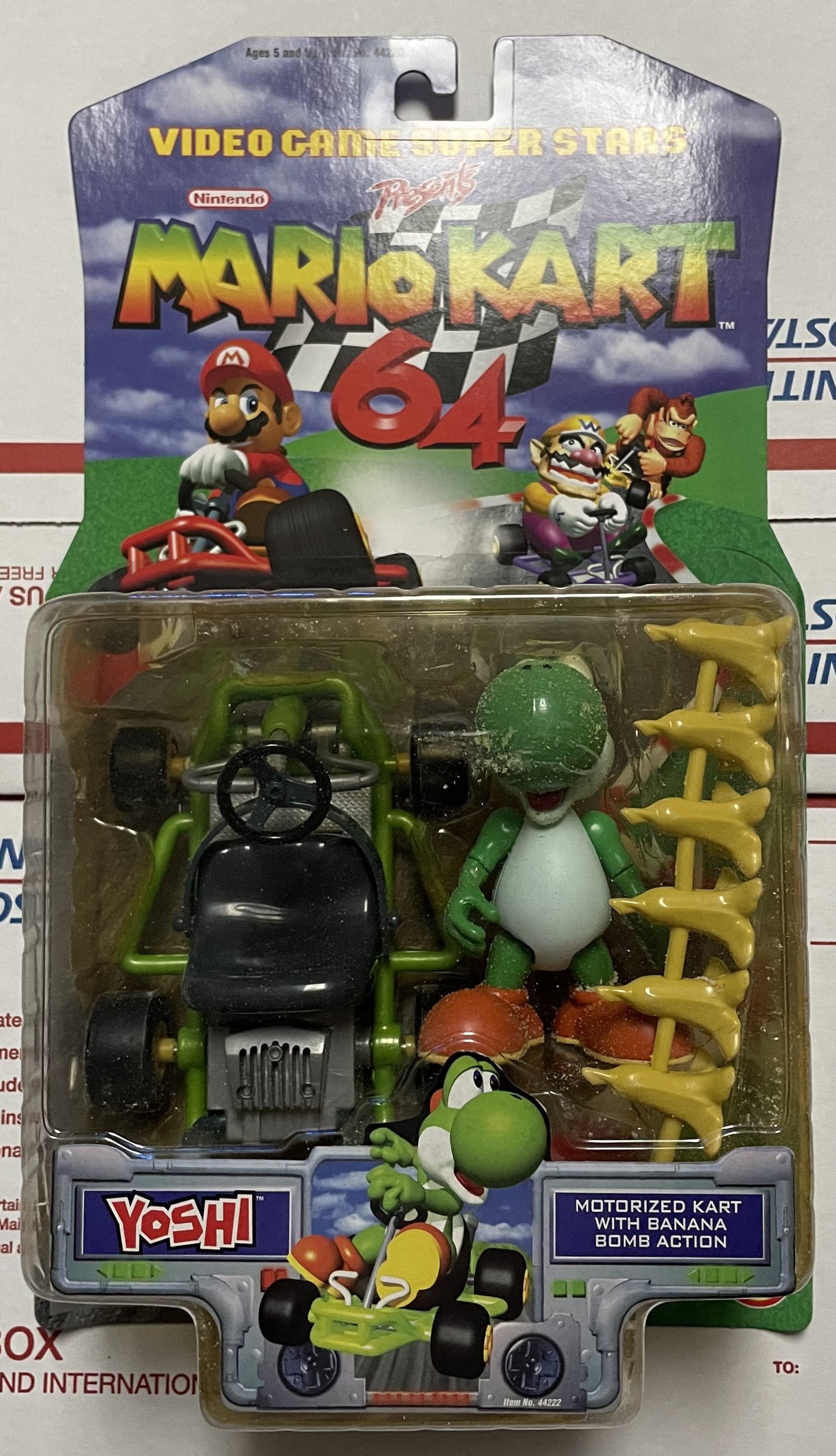 Mario Kart 64 ToyBiz Yoshi Figure With Bananas C Condition