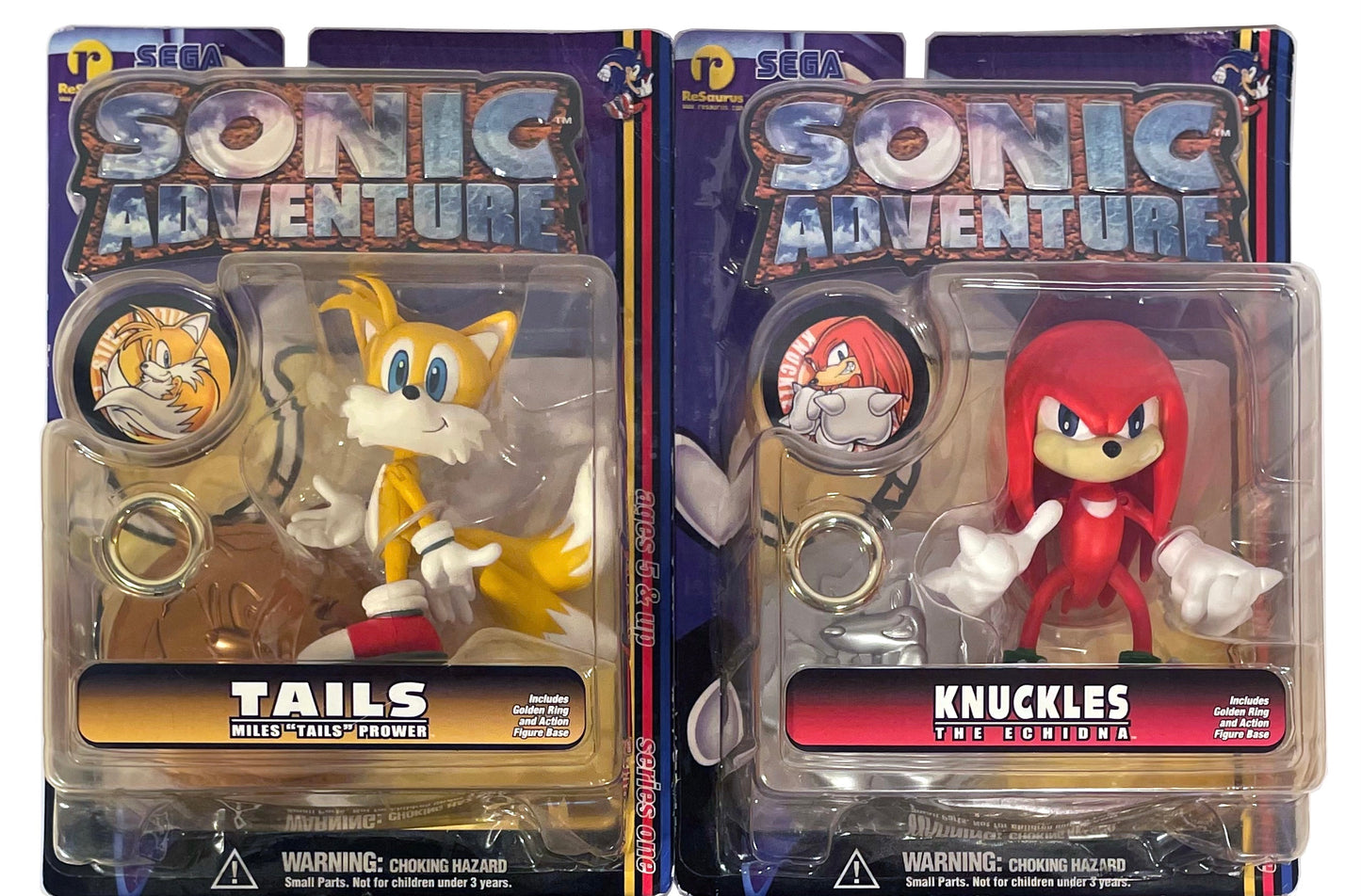 Sonic Adventure ReSaurus Knuckles and Miles Tails Prower Action Figure BUNDLE/LOT