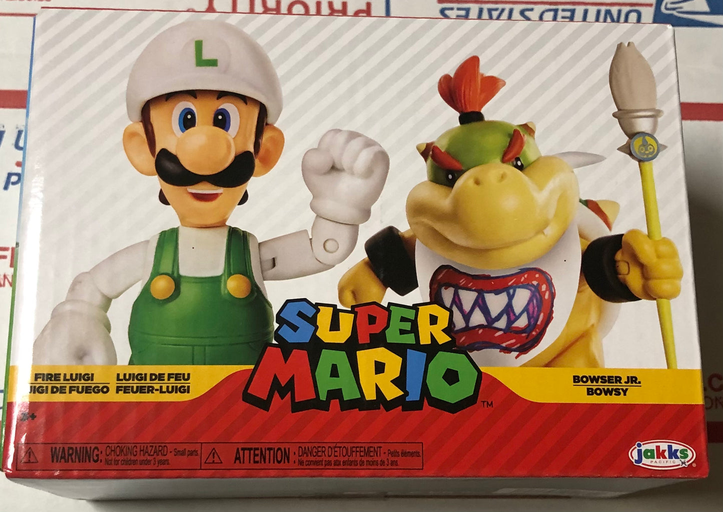 Jakks Super Mario Bowser Jr. Bowsy and Fire Luigi 2-Pack 4" Inch Articulated Figure