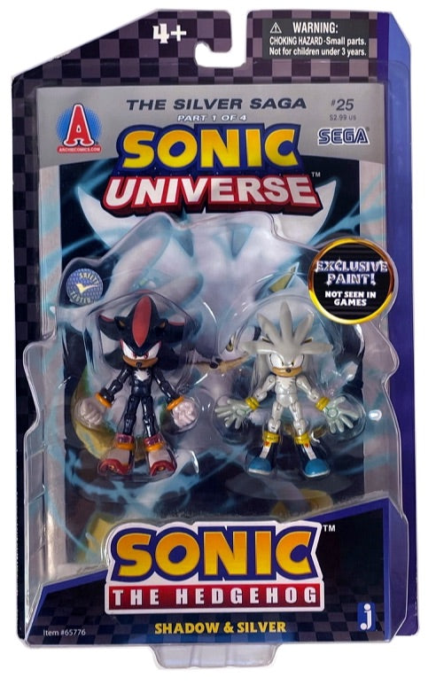 Jazwares 3" Inch Sonic Universe Silver and Shadow Action Figure 2-Pack