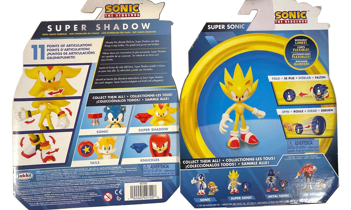 Jakks Sonic 4" Super Sonic and Shadow BUNDLE/LOT