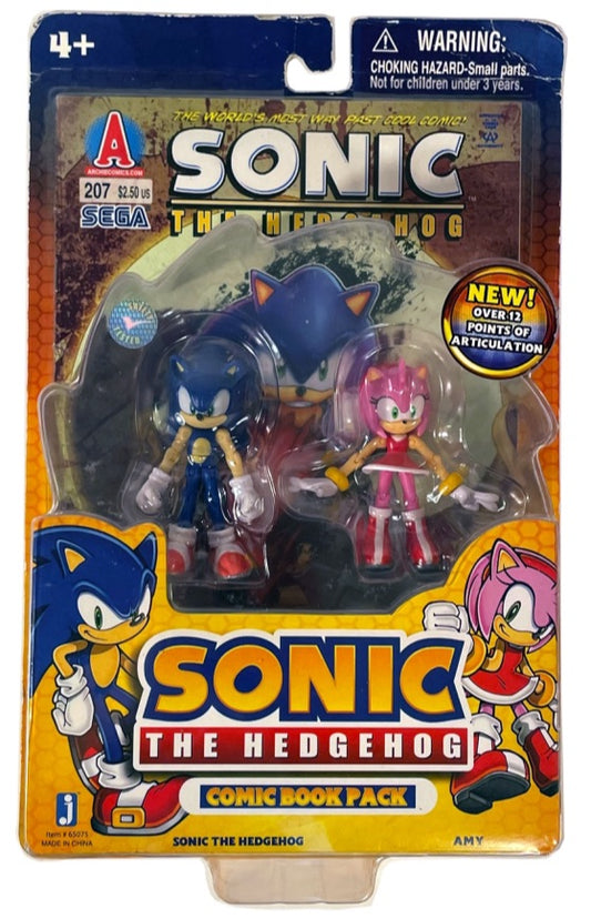 Jazwares 3" Inch Sonic Universe Amy and Sonic Action Figure 2-Pack