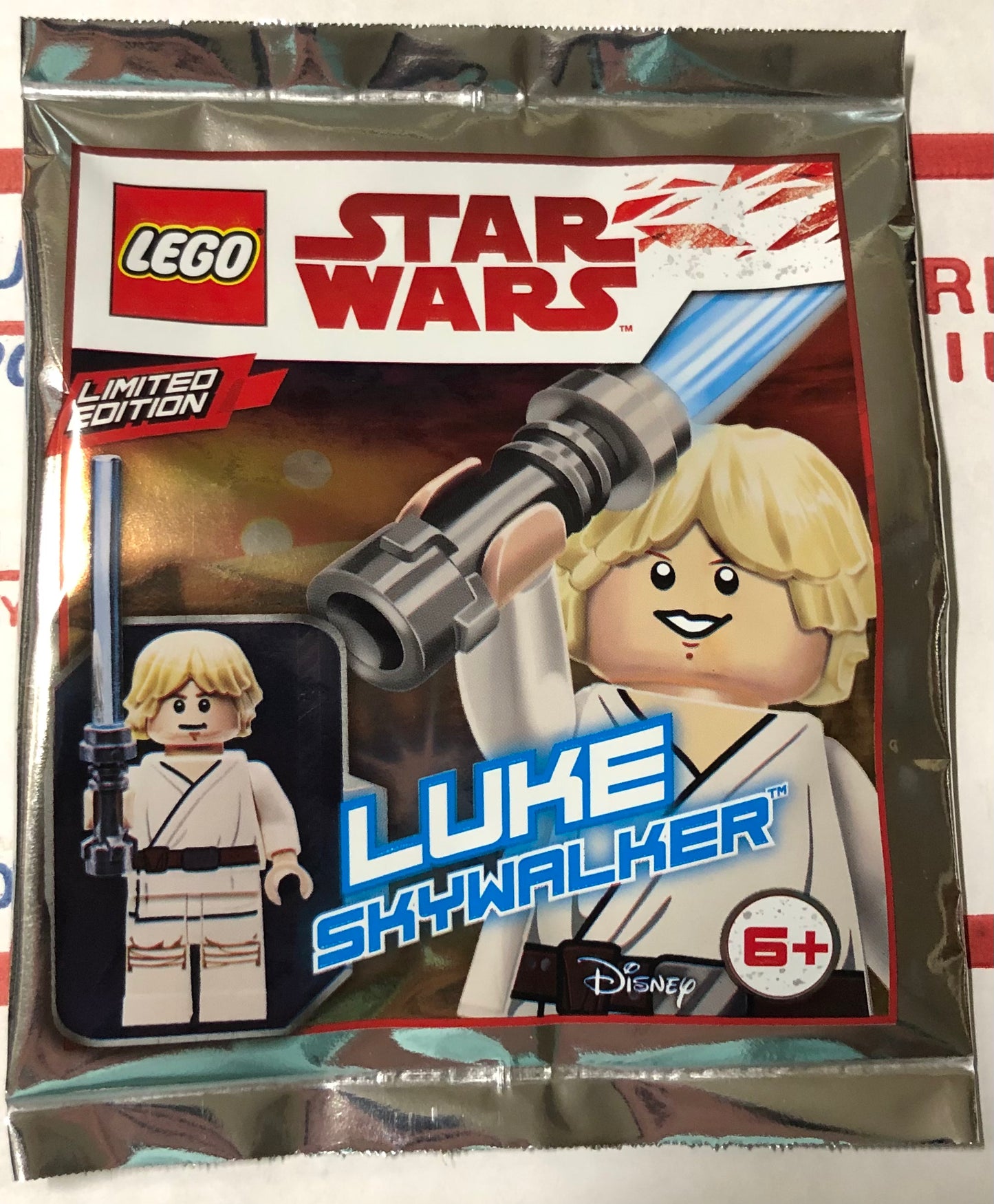 LEGO Star Wars Limited Edition Luke Skywalker Minifigure Foil Pack Bag Set 911943