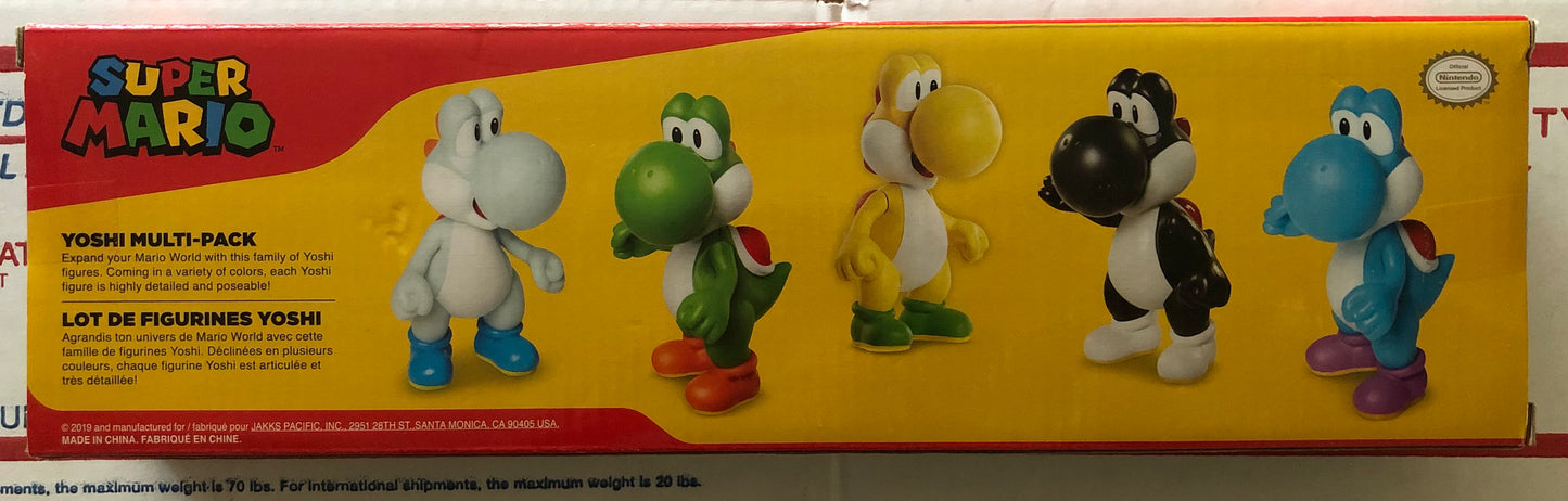 Jakks Super Mario Yoshi Variety Color 5-Pack 2.5" Inch Figure Set