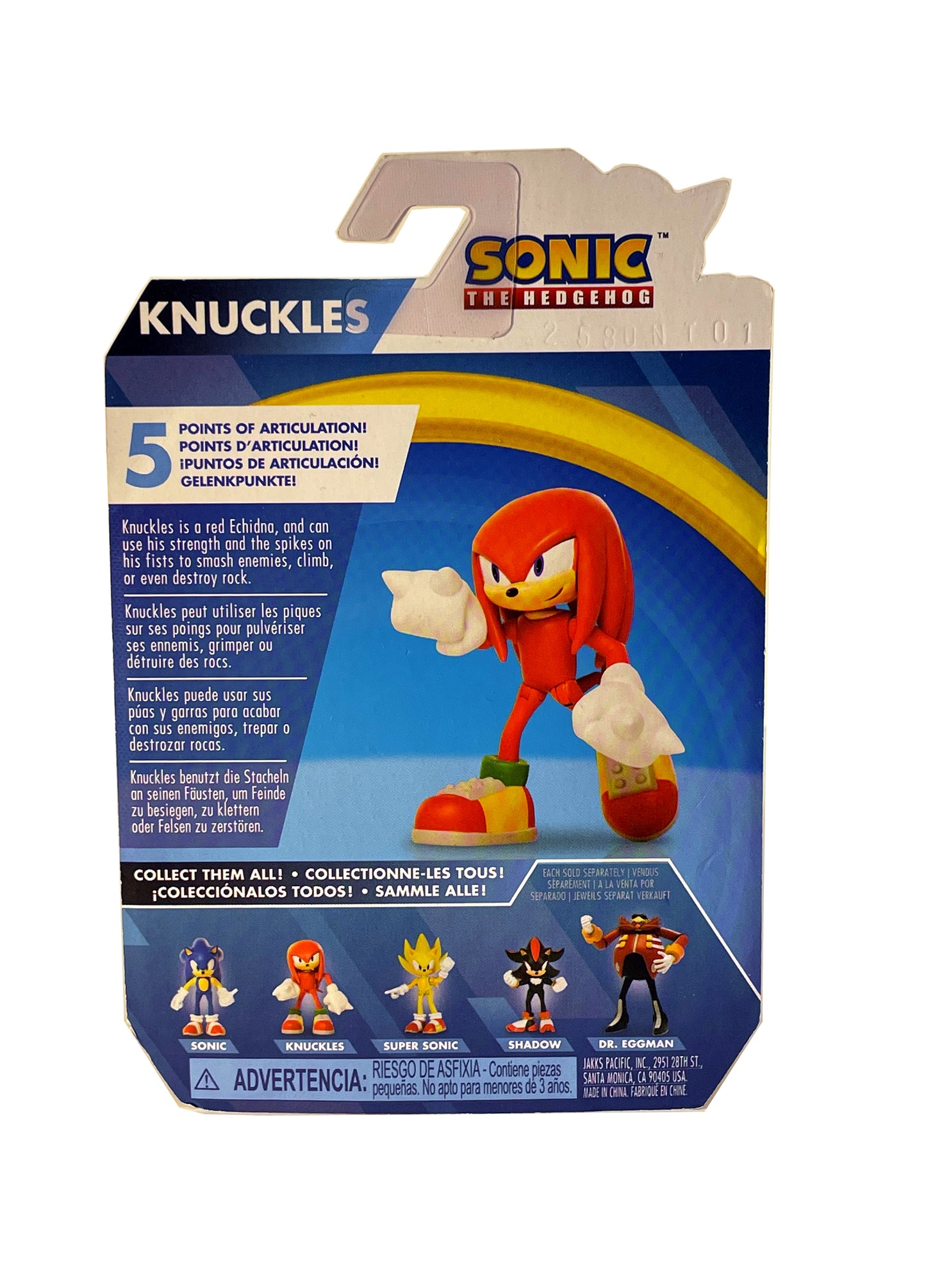 Jakks Sonic 2.5" Inch Articulated Knuckles Figure Wave 1