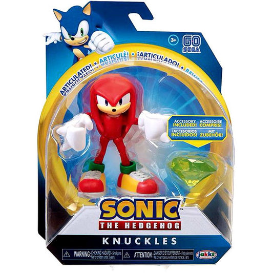 Jakks Sonic 4" Inch Articulated Sonic Figure Wave 2 Knuckles With Emerald Accessory