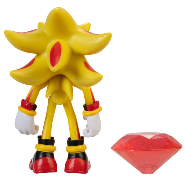 Jakks Sonic 4" Inch Articulated Super Shadow Figure with Chaos Emerald Accessory Wave 4